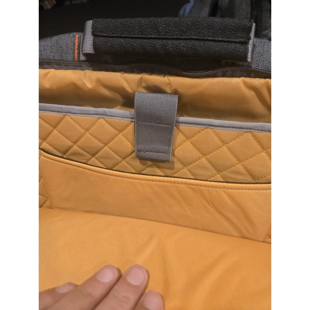 L.L.Bean Laptop Messenger Bag Gray Commuter Rain Cover LED Light Shoulder Bag